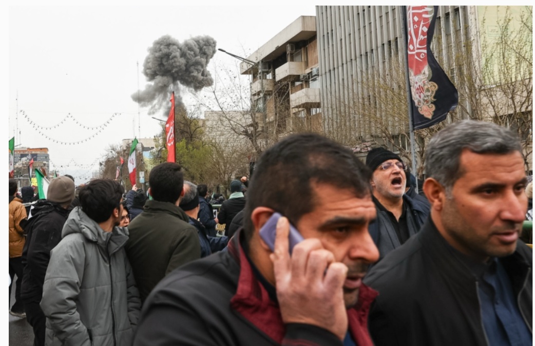 Blast rocks Tehran after Israel threatened to target area where pro-government rally was being held
