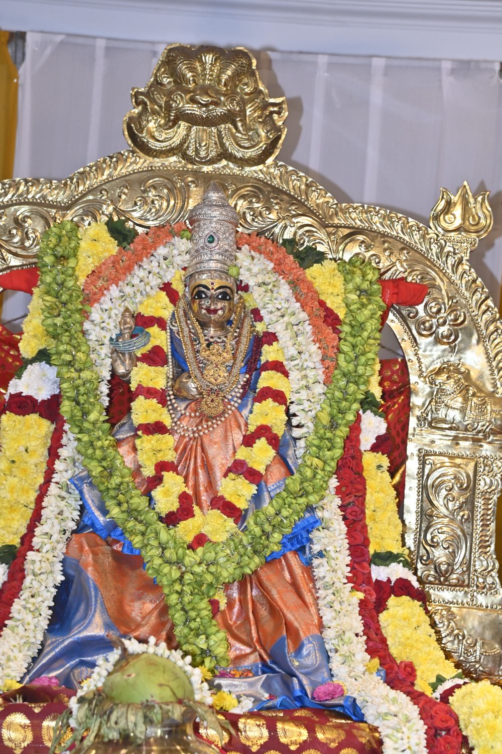 On the eighth day at Indrakeeladri, the grandeur of the floral offering.