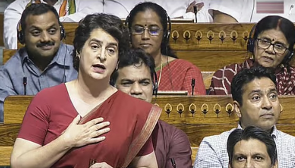 Women’s Reservation Is a Right, Not a Political Gimmick”: Priyanka Gandhi Slams Modi Government