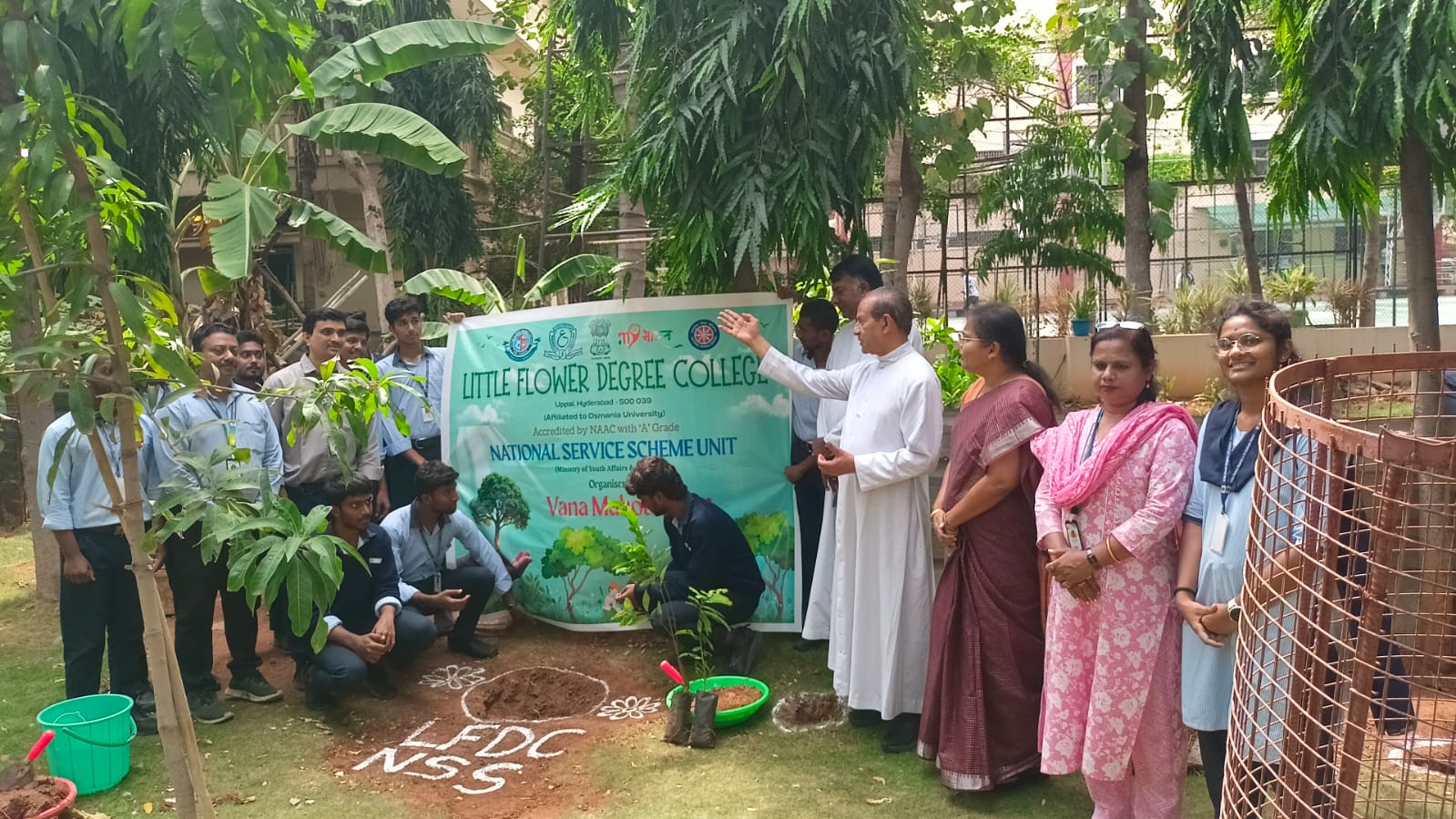 Little Flower Degree College Marks Van Mahotsav with Campus-Wide Tree Plantation Drive